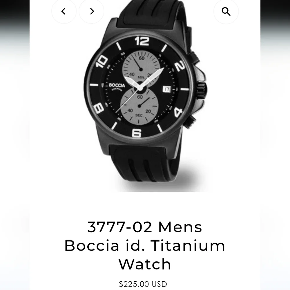 Mens Boccia id.‎ Titanium Chronograph Watch 3 Working Subdials Black & Grey